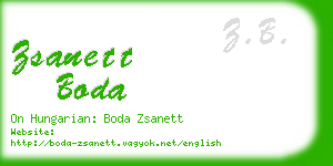 zsanett boda business card